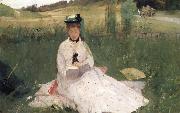 Berthe Morisot L-Ombrelle verte France oil painting artist